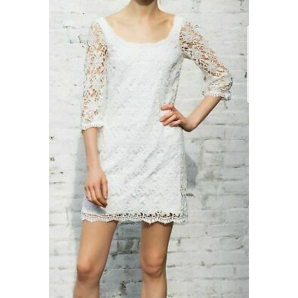 White House Black Market Dresses & Skirts - White House Black Market White Lace Crochet Dress
